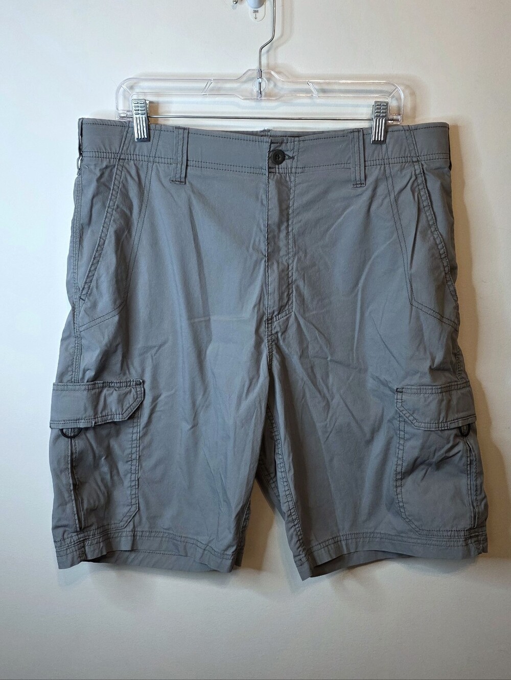 Lee Extreme Motion Men's Crossroad Cargo Shorts Gray Stretch Comfort Size 36